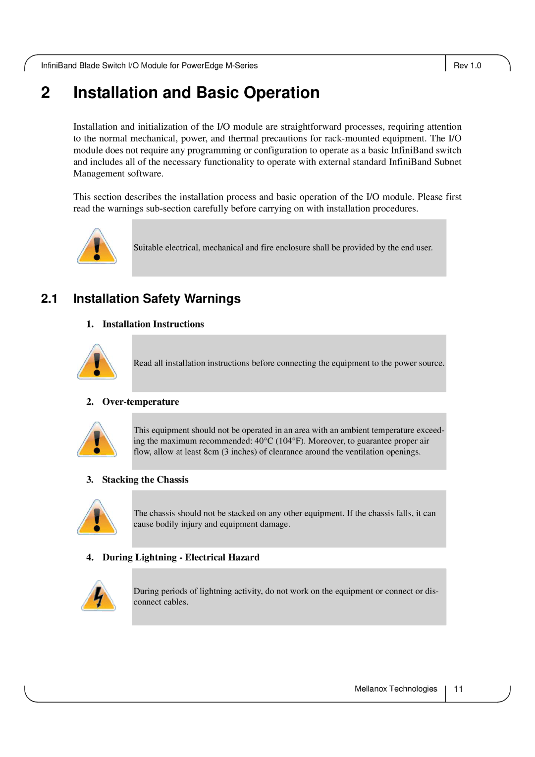 Dell M4001Q, M4001F user manual Installation and Basic Operation, Installation Safety Warnings 