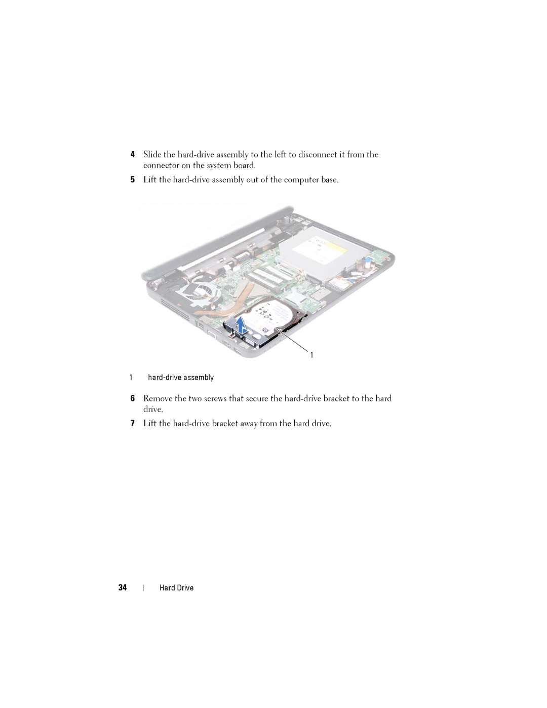 Dell M4040/14-N4050 owner manual Hard-drive assembly 