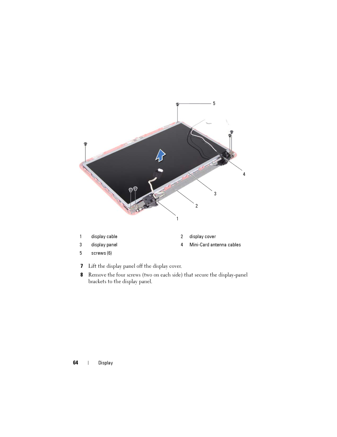 Dell M4040/14-N4050 owner manual Display cable Display cover Display panel 