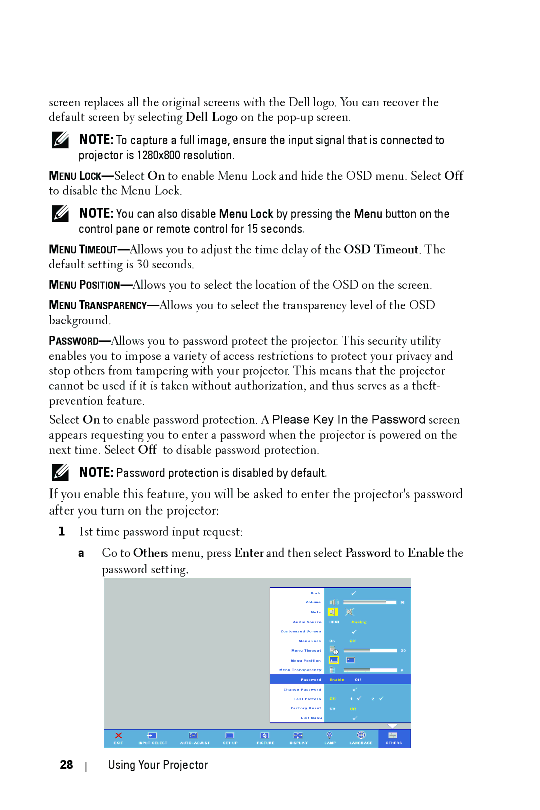 Dell M409WX manual Using Your Projector 