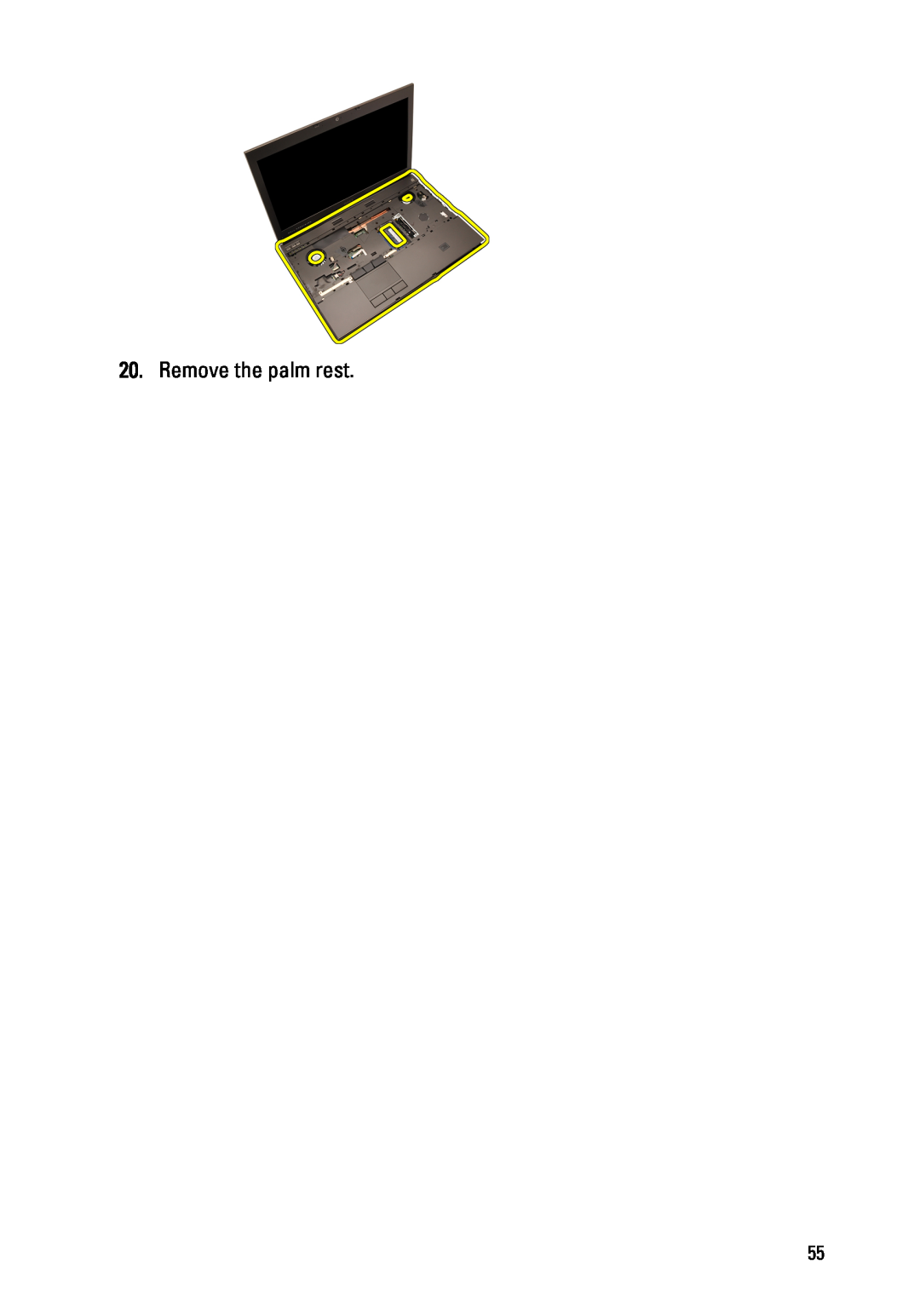 Dell M4600 owner manual Remove the palm rest 