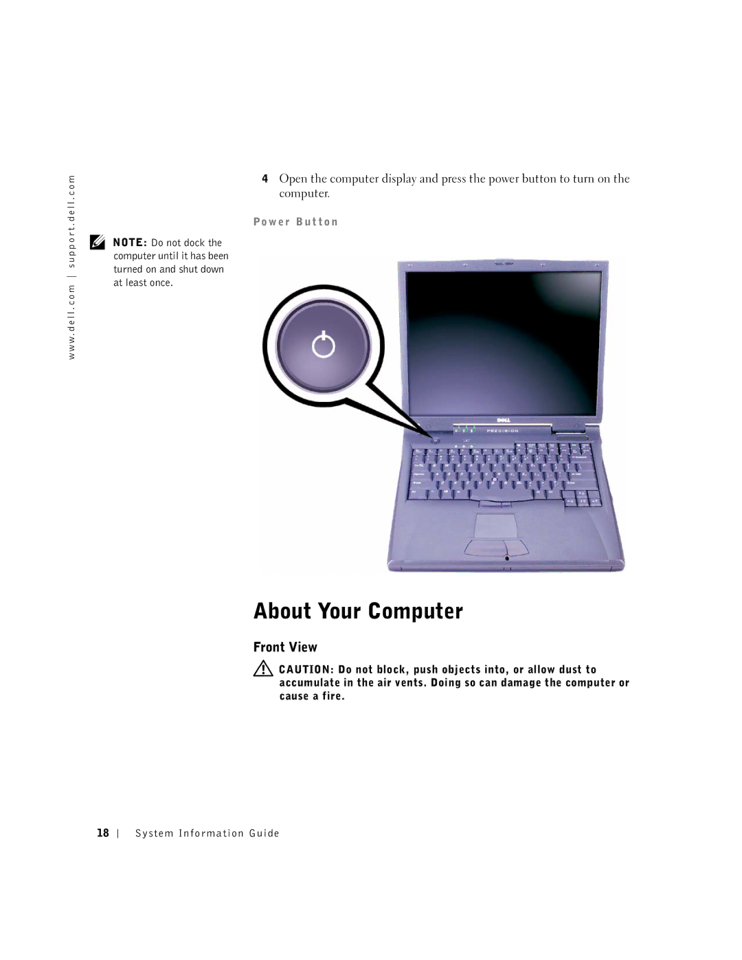 Dell M50 manual About Your Computer, Front View 