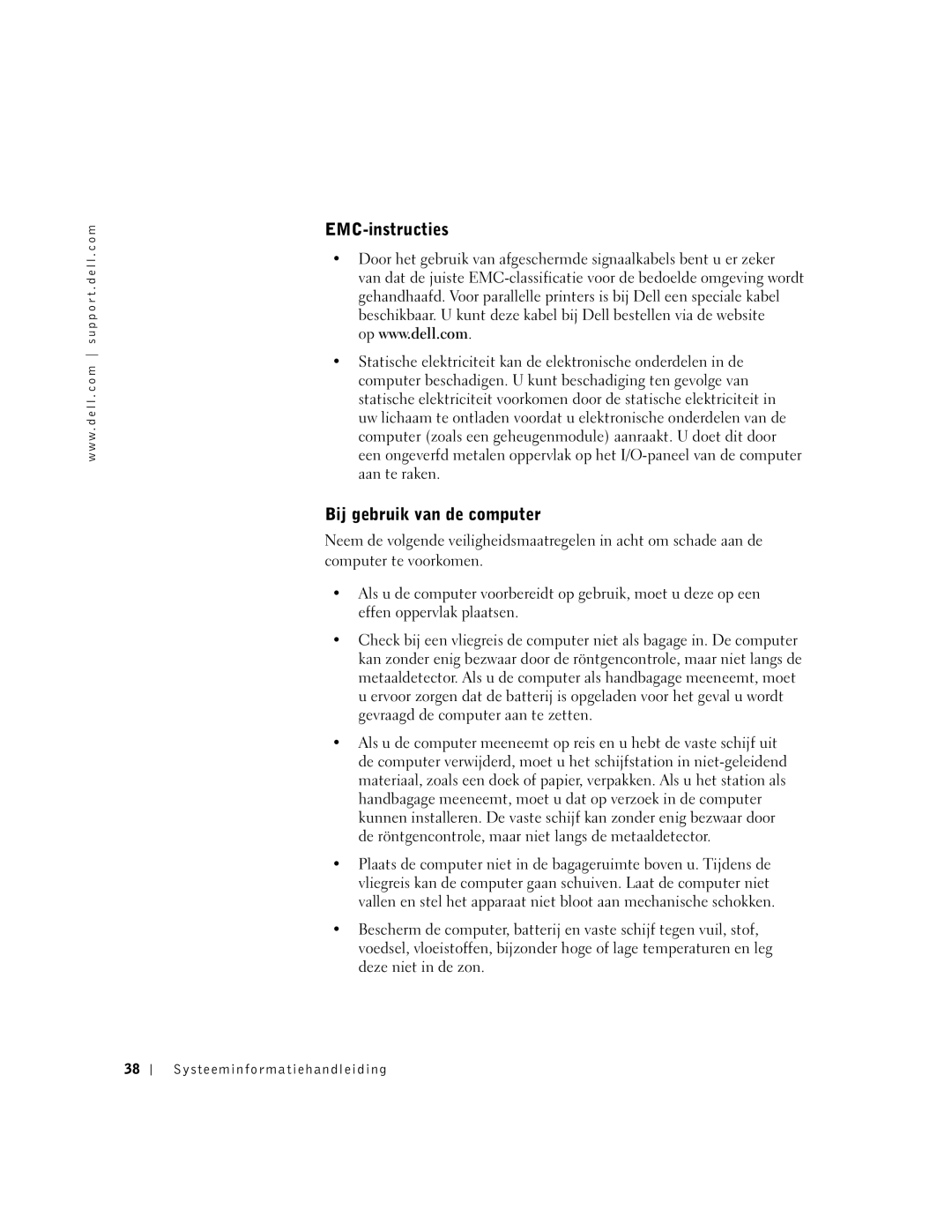 Dell M50 manual EMC-instructies, Bij gebruik van de computer 