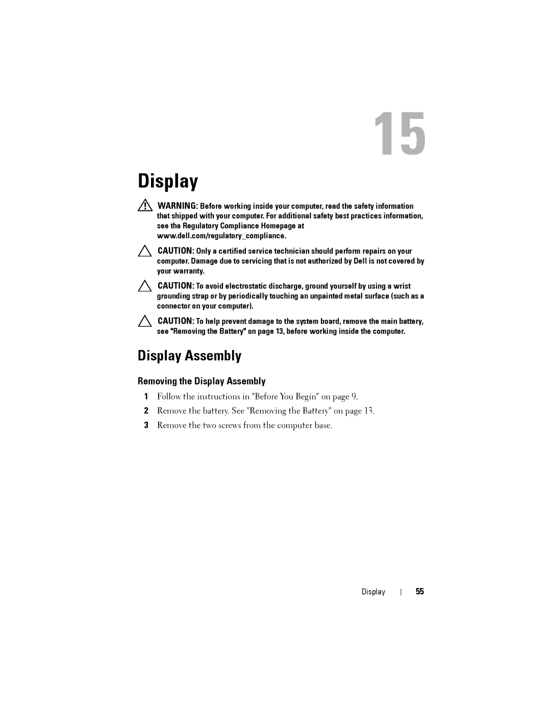 Dell M5040 owner manual Display Assembly 