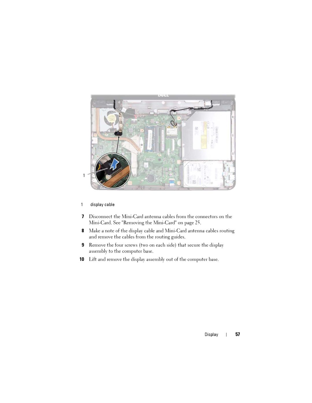 Dell M5040 owner manual Display cable 