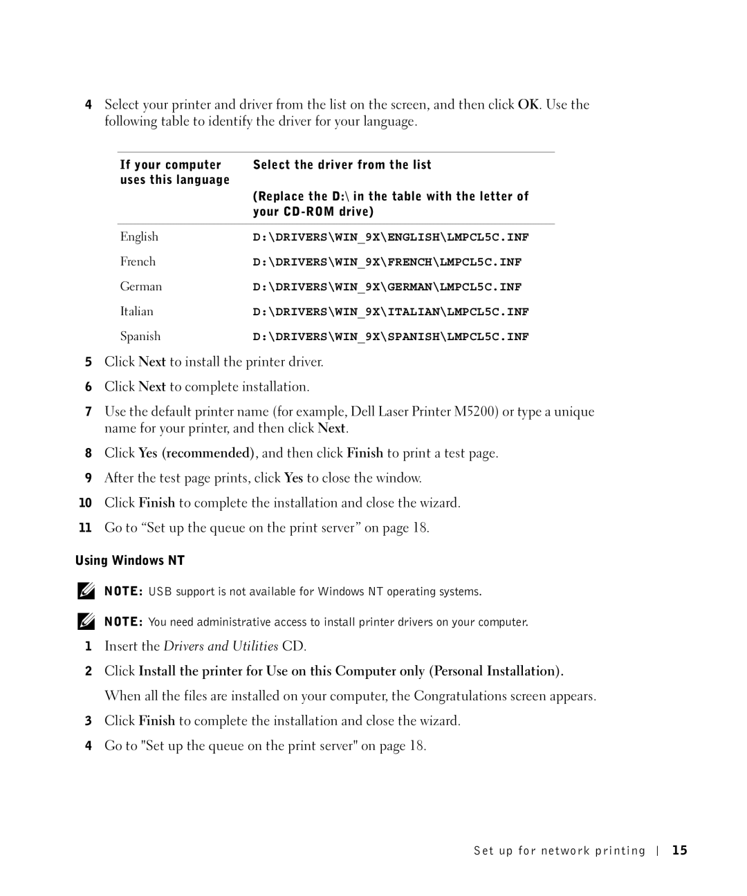 Dell M5200 owner manual Using Windows NT 