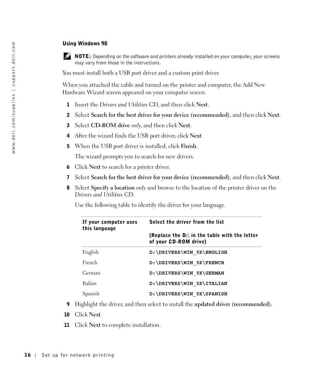 Dell M5200 owner manual DRIVERS\WIN9X\ENGLISH 