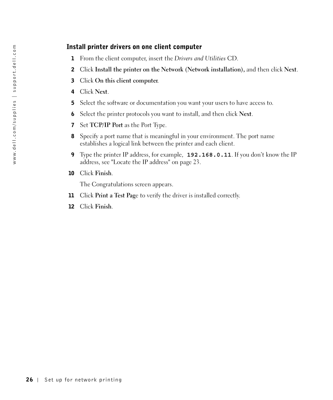 Dell M5200 owner manual Install printer drivers on one client computer 