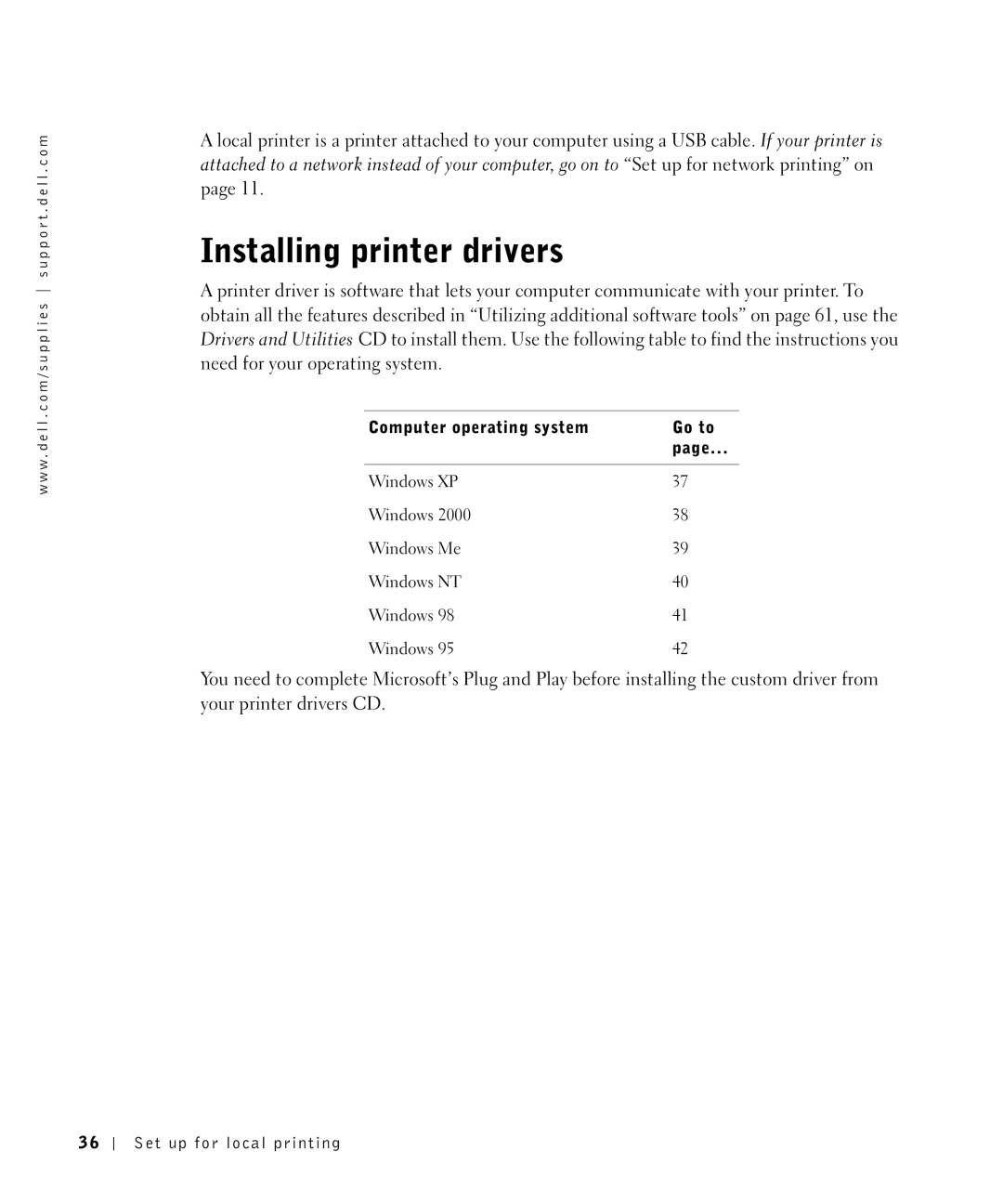 Dell M5200 owner manual Installing printer drivers 