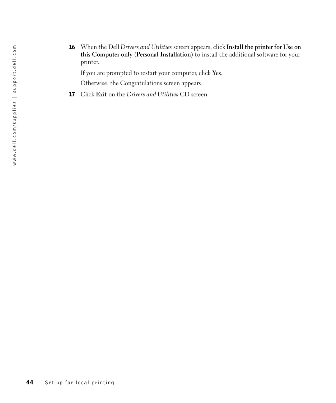 Dell M5200 owner manual Set up for local printing 