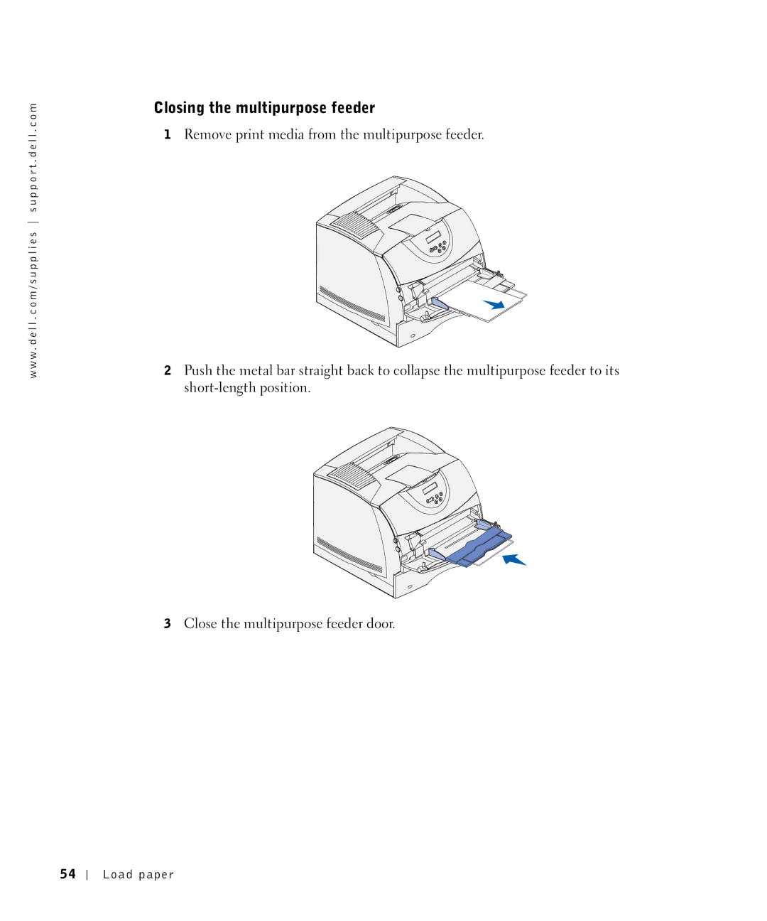 Dell M5200 owner manual Closing the multipurpose feeder 