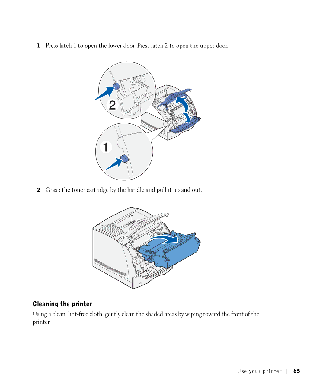 Dell M5200 owner manual Cleaning the printer 