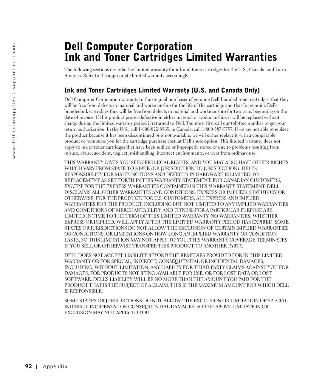 Dell M5200 owner manual Appendix 