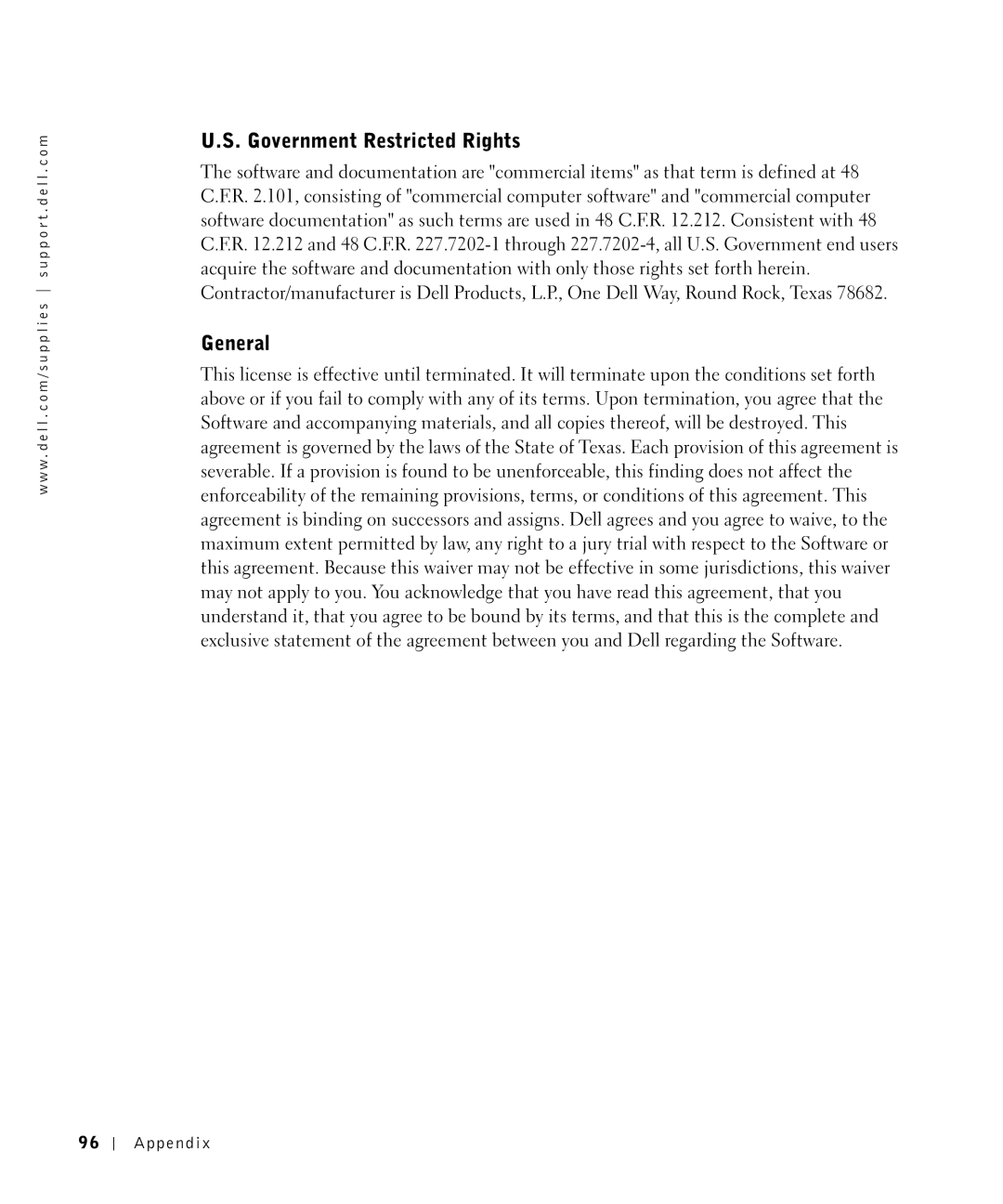 Dell M5200 owner manual Government Restricted Rights, General 