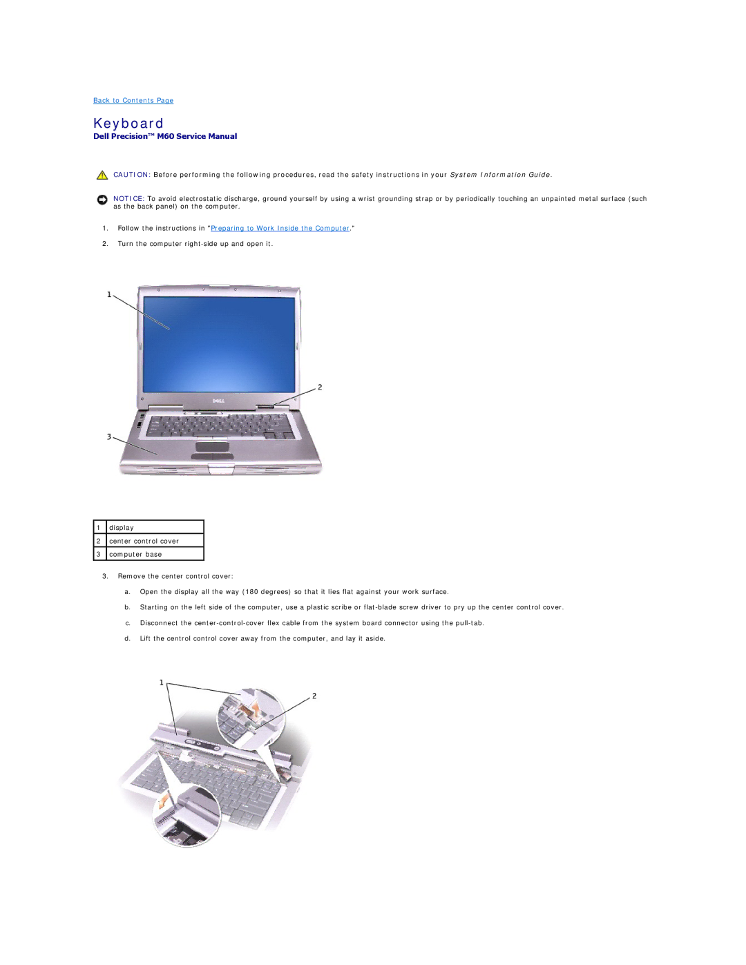 Dell M60 manual Keyboard 