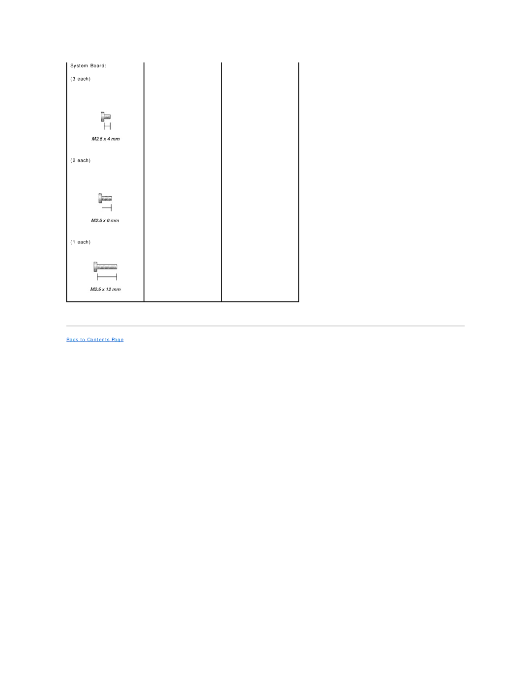 Dell M60 manual System Board Each 