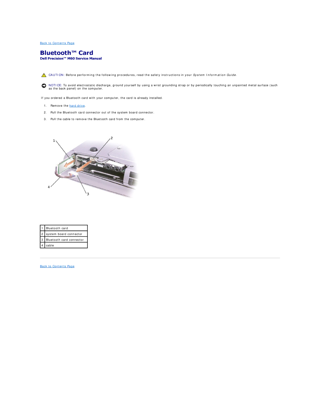 Dell M60 manual Bluetooth Card 