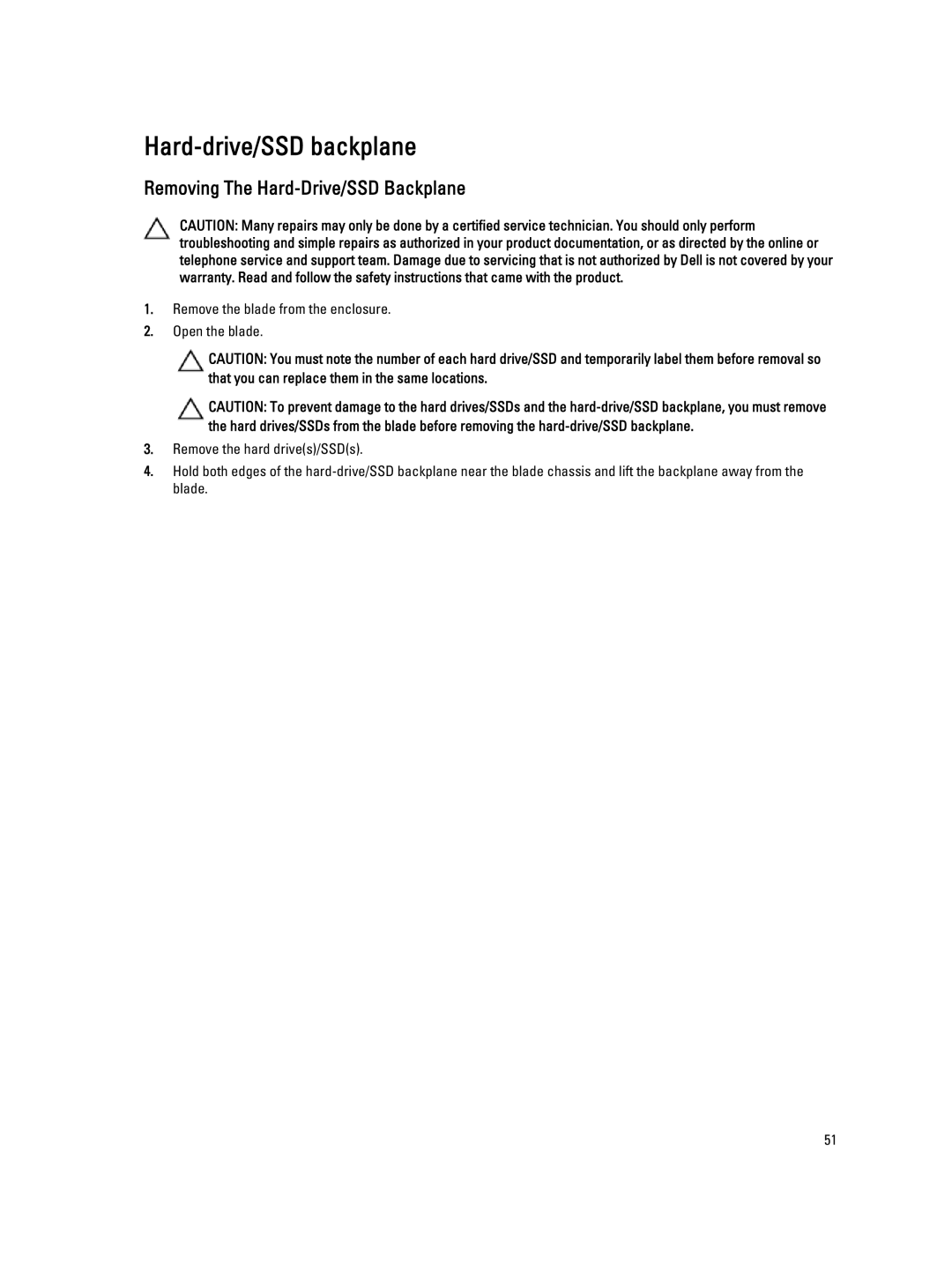 Dell M620 owner manual Hard-drive/SSD backplane, Removing The Hard-Drive/SSD Backplane 