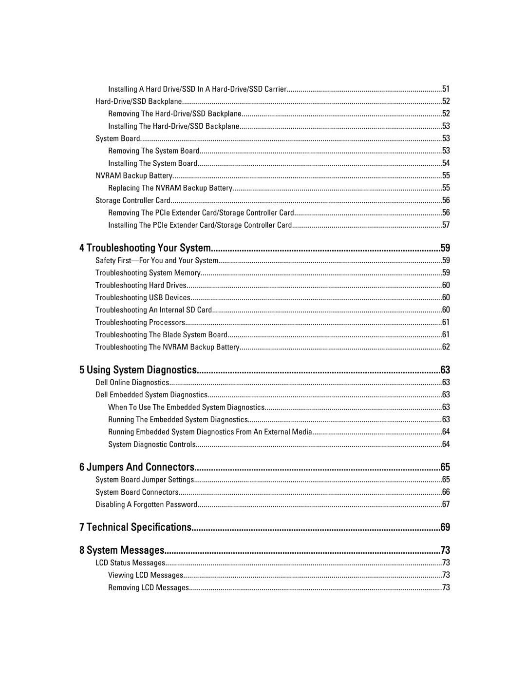 Dell M620 owner manual Troubleshooting Your System, Using System Diagnostics, Jumpers And Connectors 