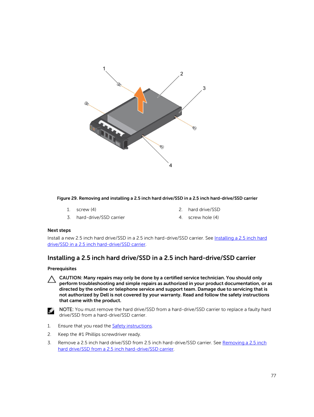 Dell M630 owner manual Hard drive/SSD 