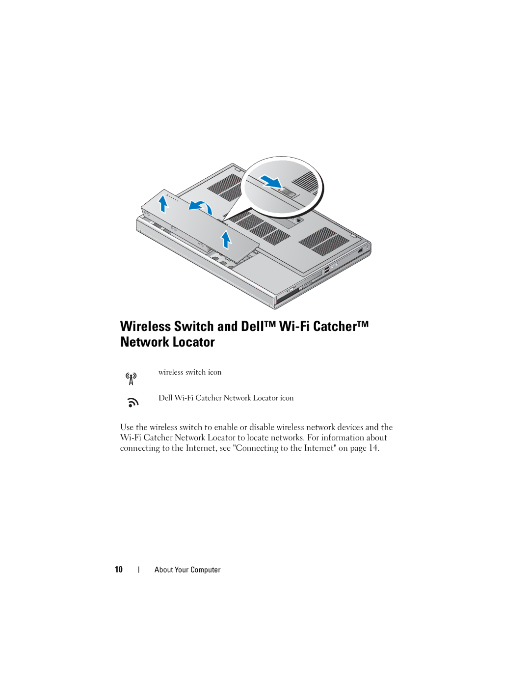 Dell M6400 specifications Wireless Switch and Dell Wi-Fi Catcher Network Locator 