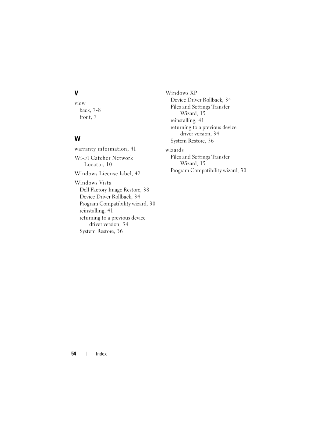 Dell M6400 specifications Index 