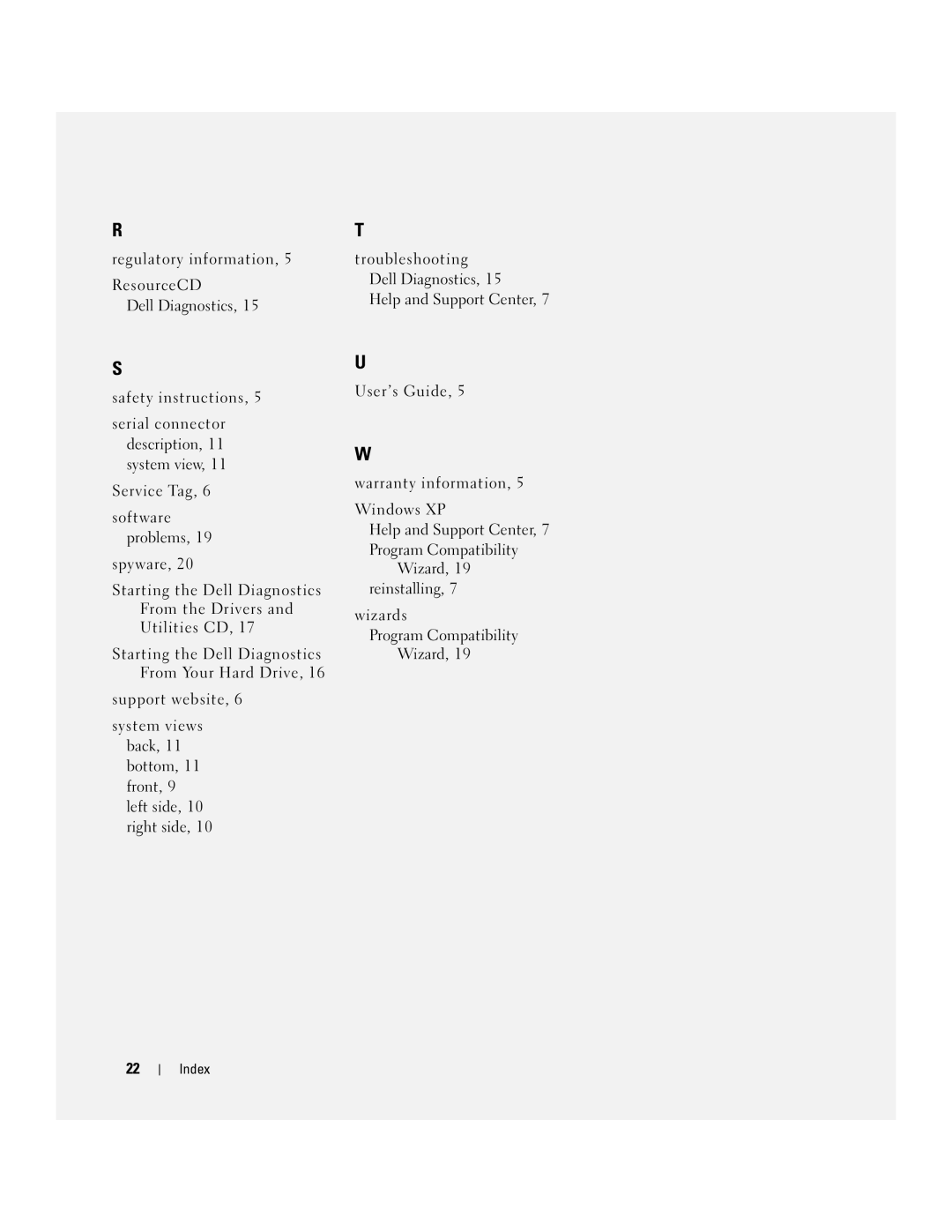 Dell M65, PD518 manual Index 