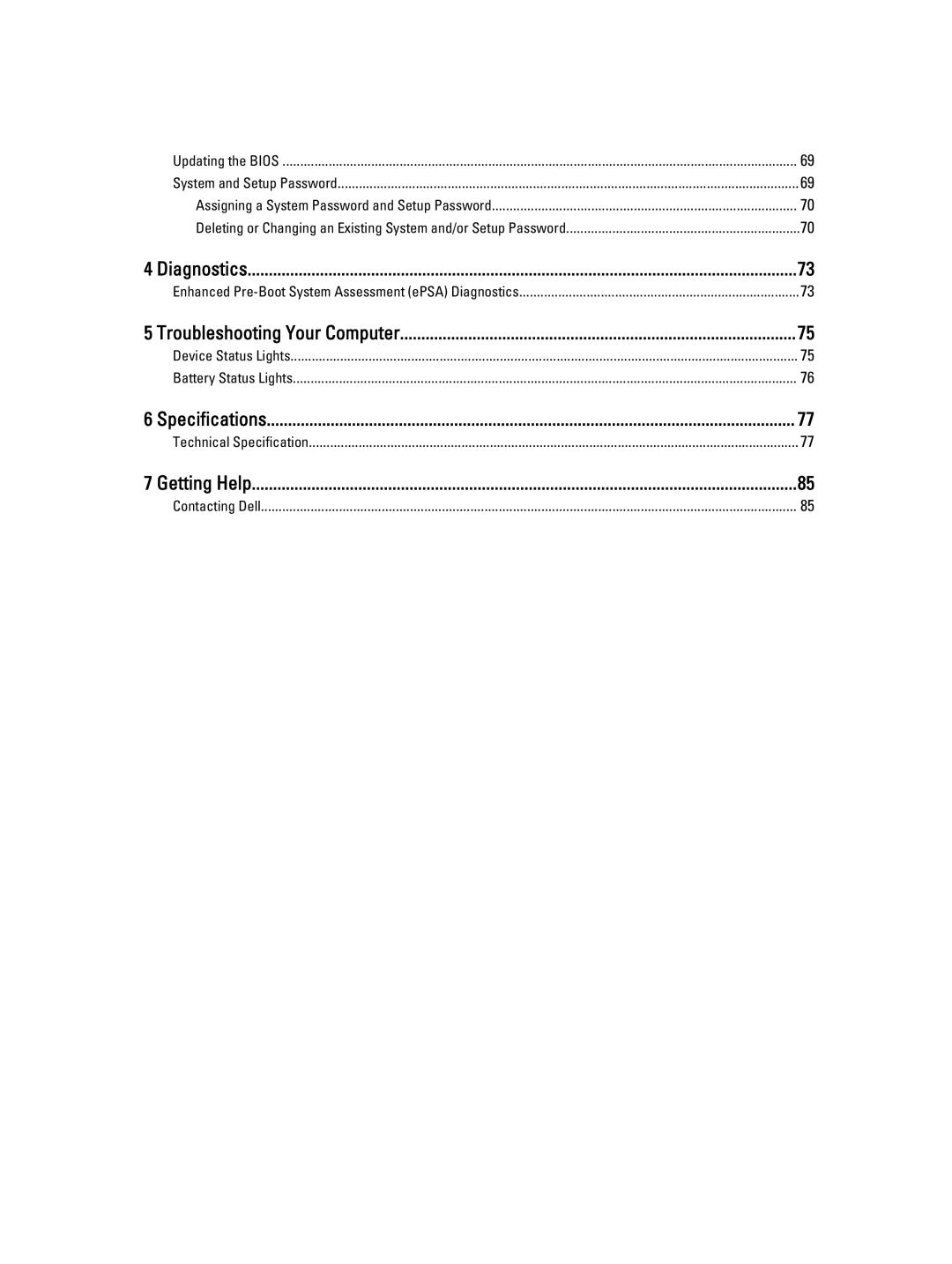 Dell M6700 owner manual Diagnostics, Troubleshooting Your Computer, Specifications, Getting Help 