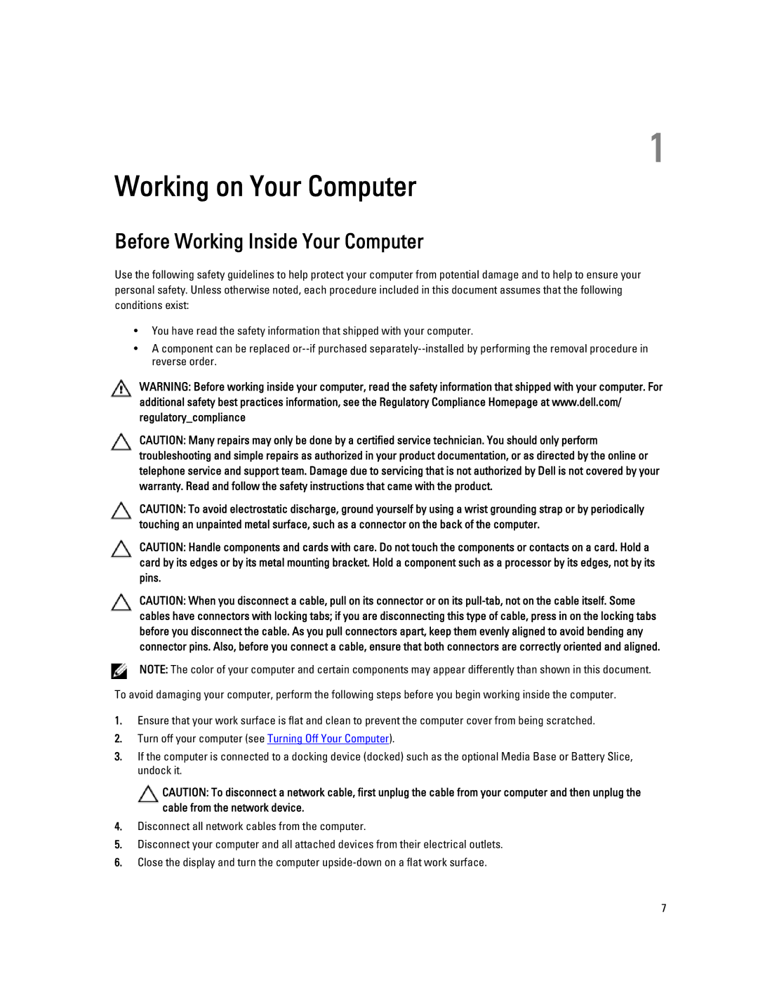 Dell M6700 owner manual Working on Your Computer, Before Working Inside Your Computer 