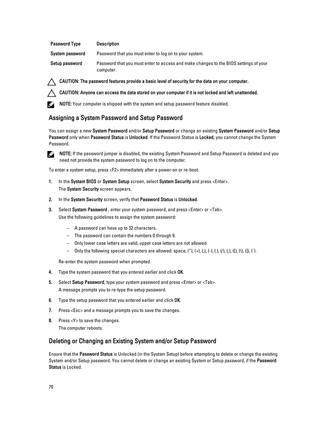 Dell M6700 owner manual Assigning a System Password and Setup Password, Computer 