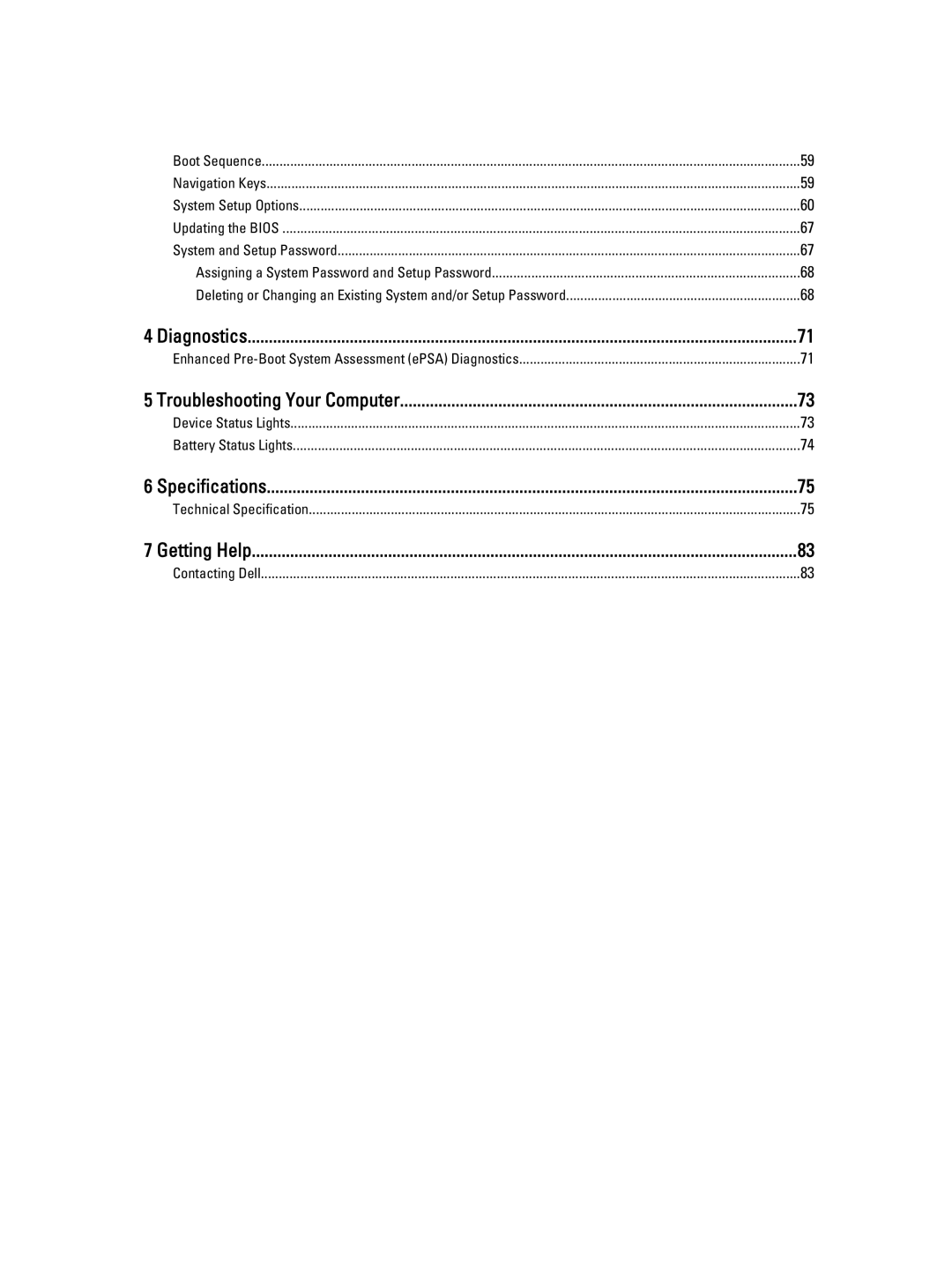 Dell M6700 owner manual Diagnostics, Troubleshooting Your Computer, Specifications, Getting Help 