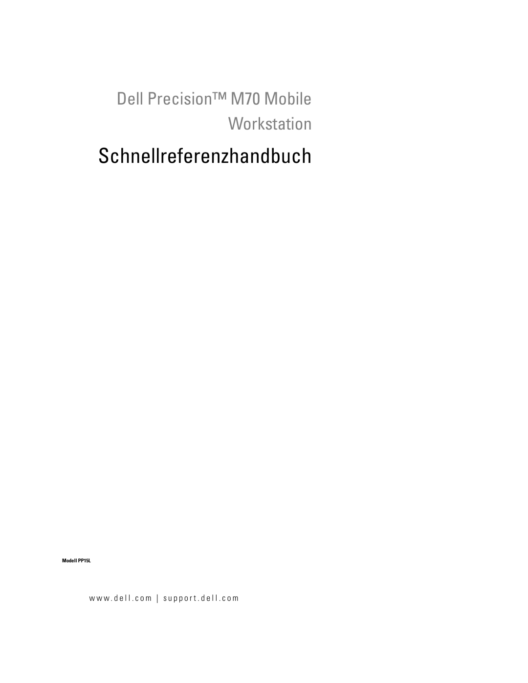 Dell M70 Mobile manual Schnellreferenzhandbuch 