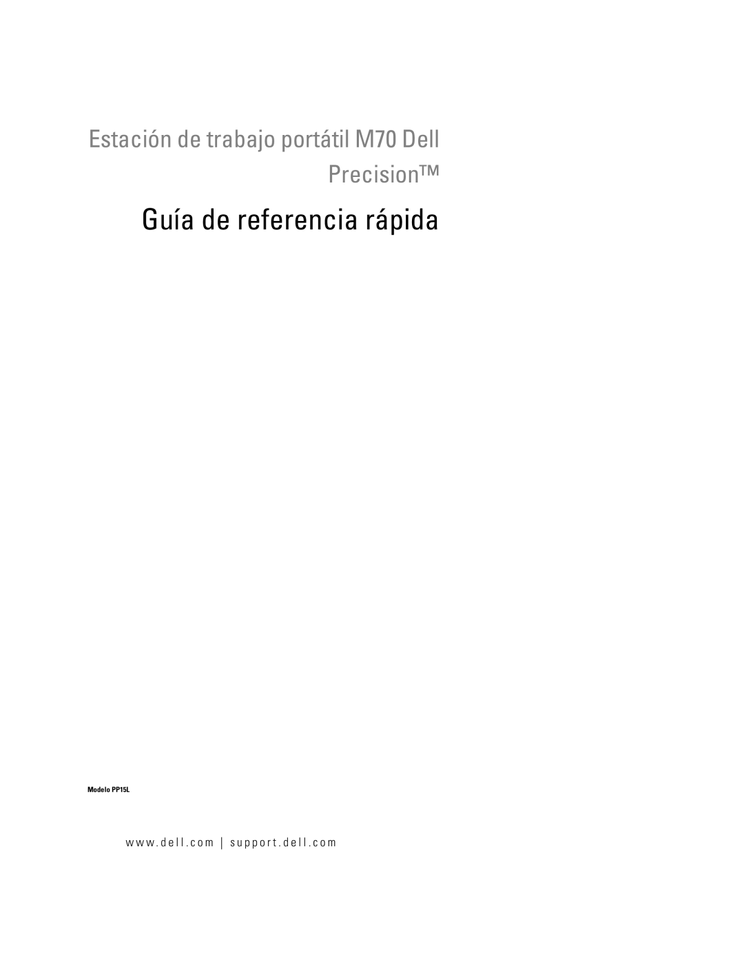 Dell M70 Mobile manual Guía de referencia rápida 