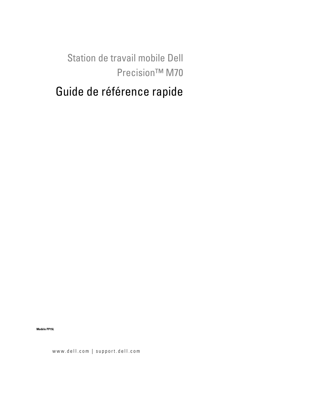 Dell M70 Mobile manual Guide de référence rapide 