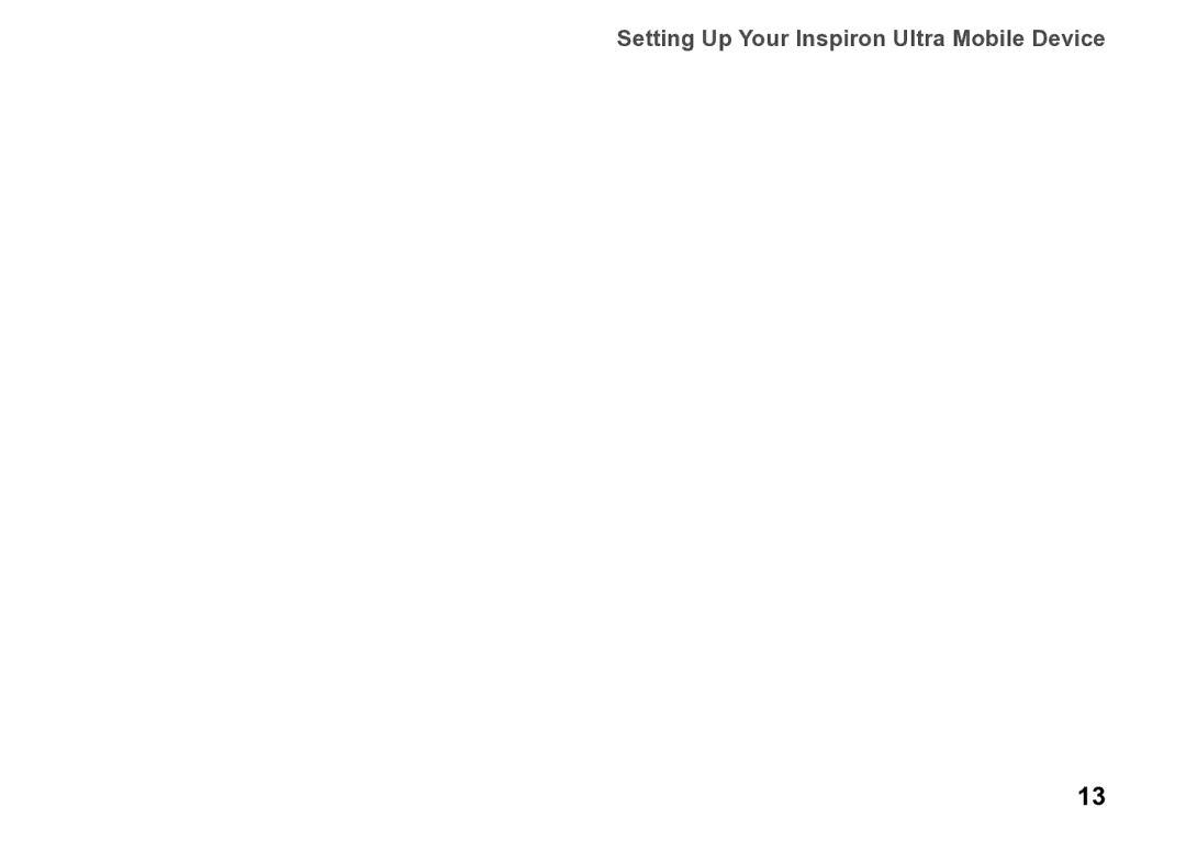 Dell PP39S, M770H setup guide Setting Up Your Inspiron Ultra Mobile Device 