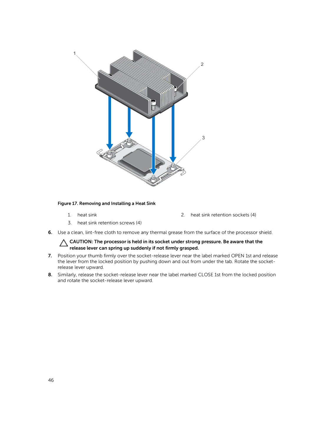 Dell M820 owner manual Removing and Installing a Heat Sink 