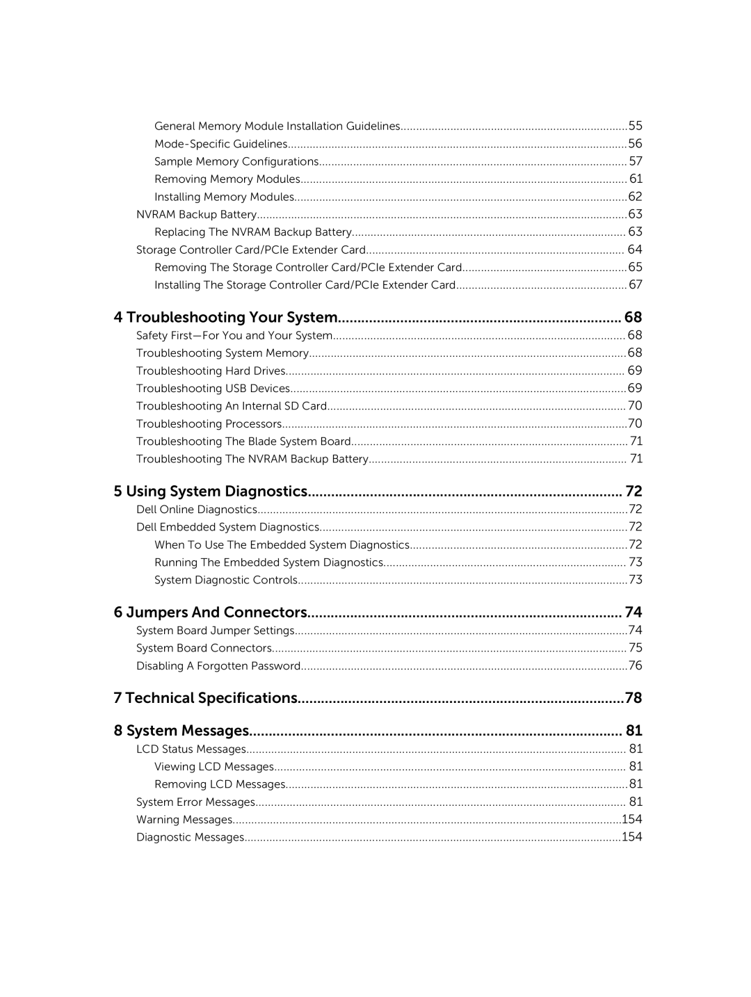 Dell M820 owner manual Troubleshooting Your System, Using System Diagnostics, Jumpers And Connectors 