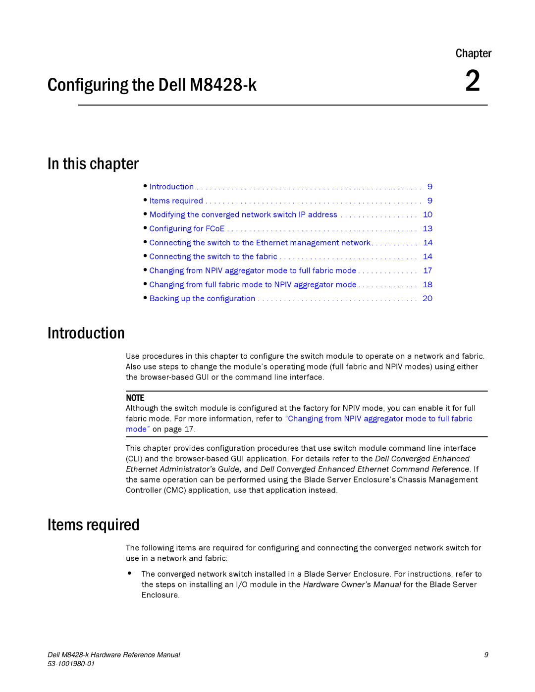 Dell M8428-K manual Introduction, Items required 