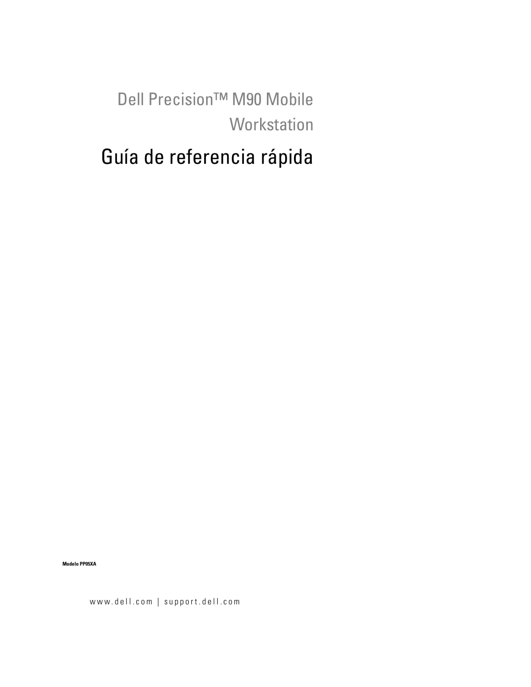 Dell M90 manual Guía de referencia rápida 