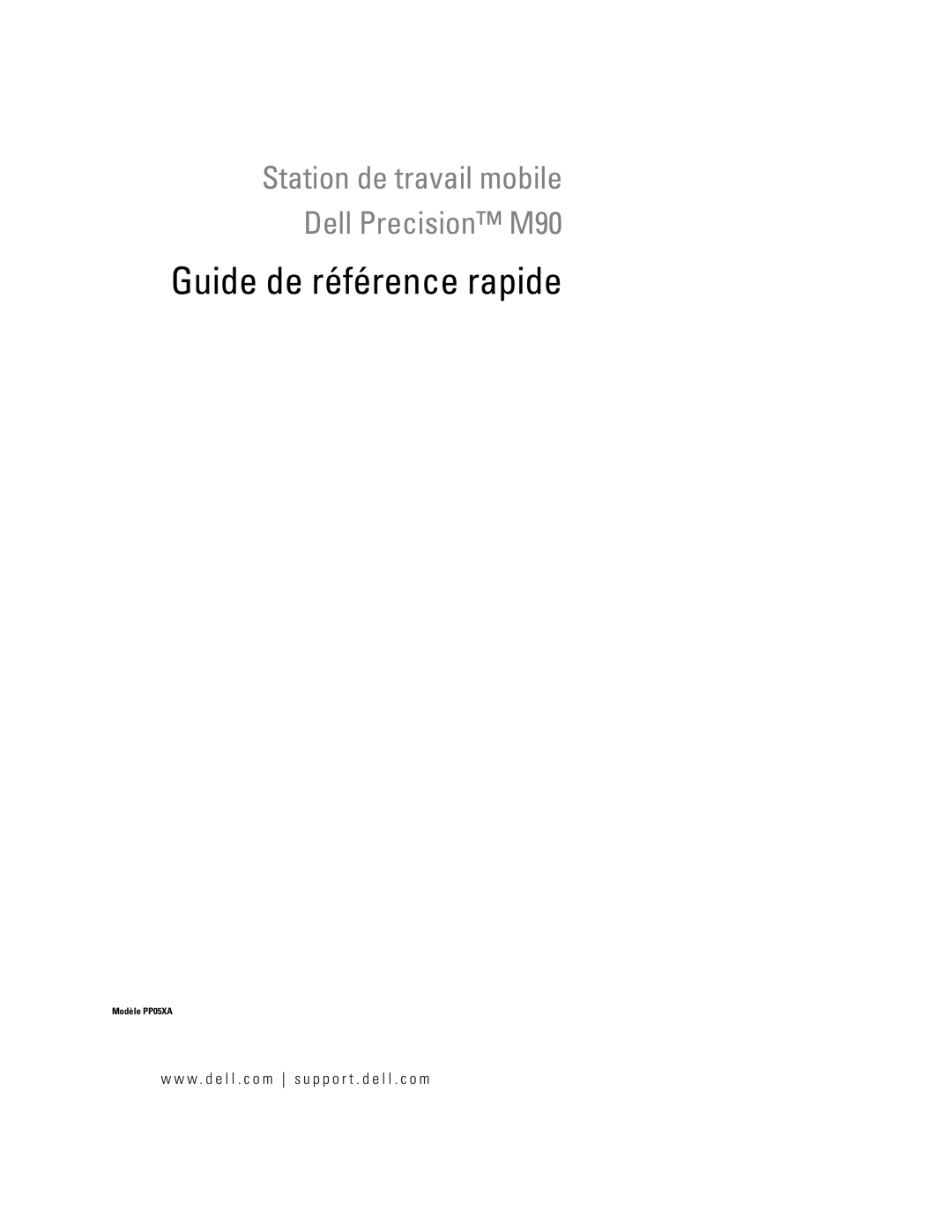 Dell M90 manual Guide de référence rapide 