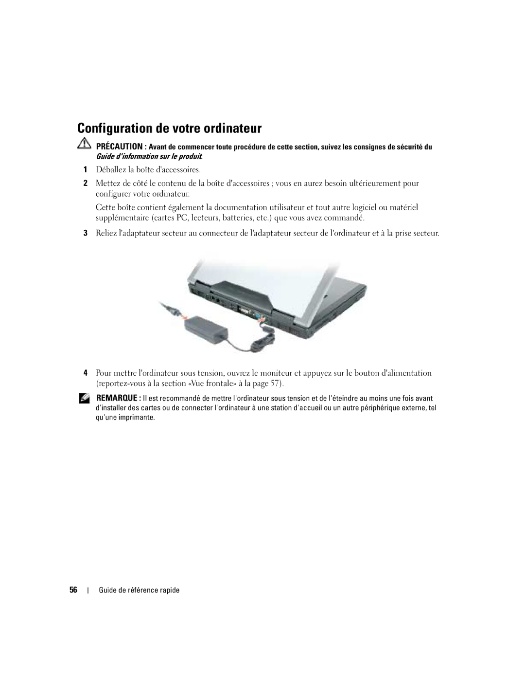 Dell M90 manual Configuration de votre ordinateur 