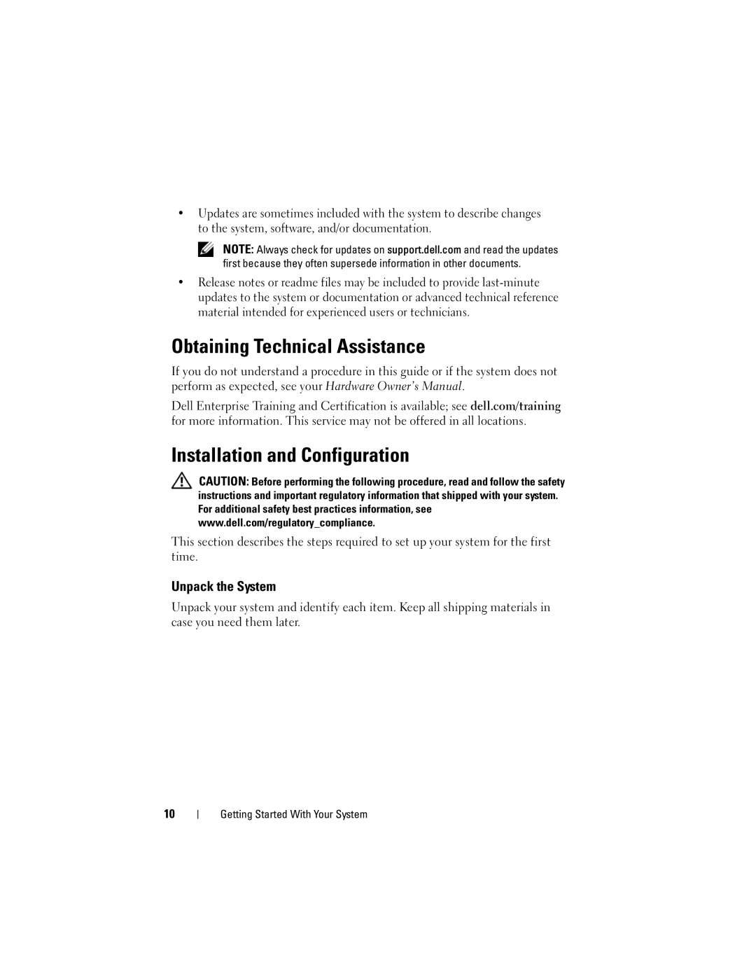 Dell M905 manual Unpack the System 