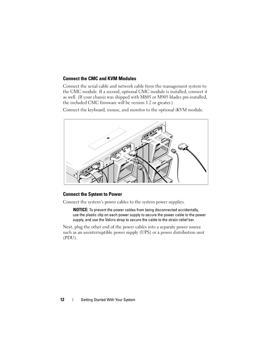 Dell M905 manual Connect the CMC and KVM Modules, Connect the System to Power 