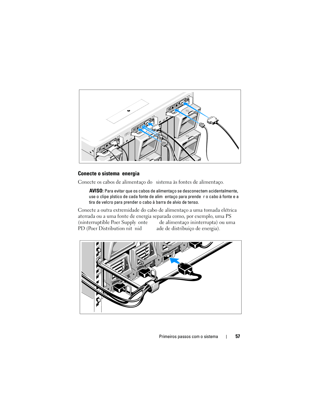 Dell M905 manual Conecte o sistema à energia 