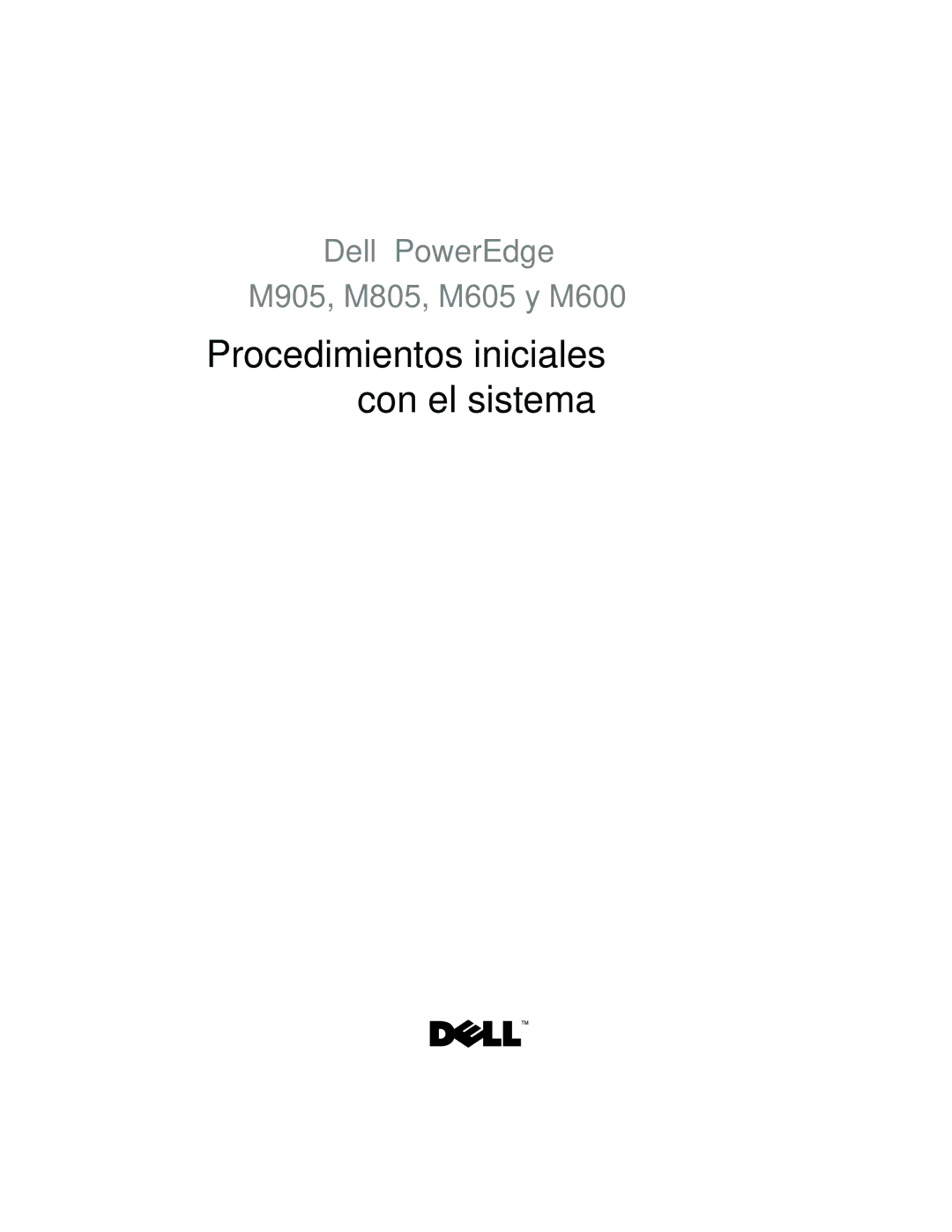 Dell M905 manual Procedimientos iniciales con el sistema 