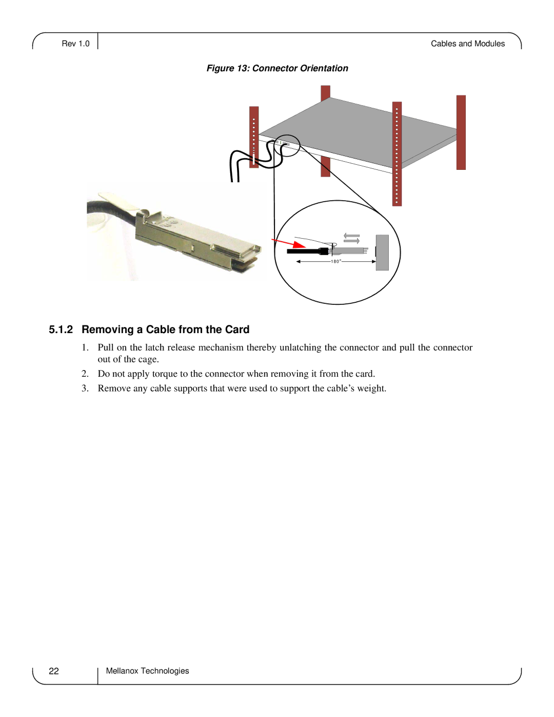 Dell MCQH29-XDR user manual Removing a Cable from the Card, Connector Orientation 