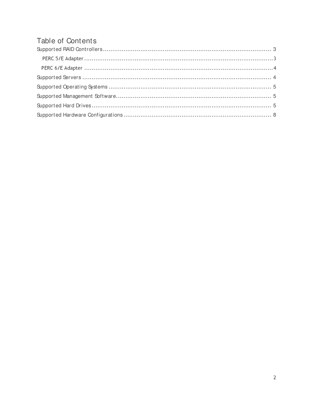 Dell MD1000 manual Table of Contents 