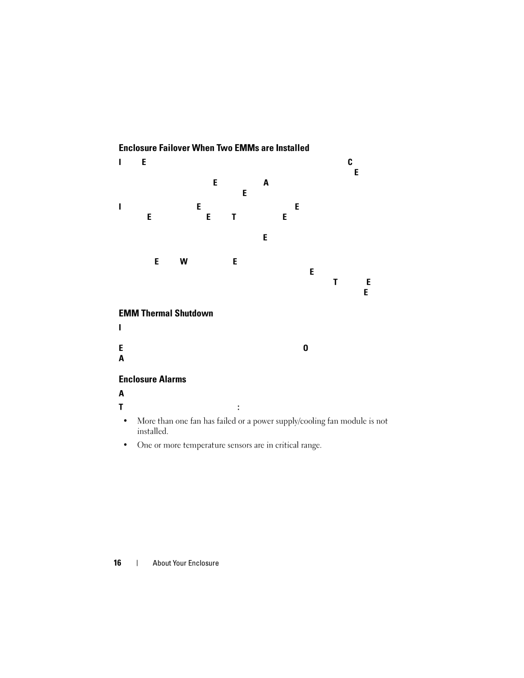 Dell MD1200, MD1220 manual Enclosure Failover When Two EMMs are Installed, EMM Thermal Shutdown, Enclosure Alarms 