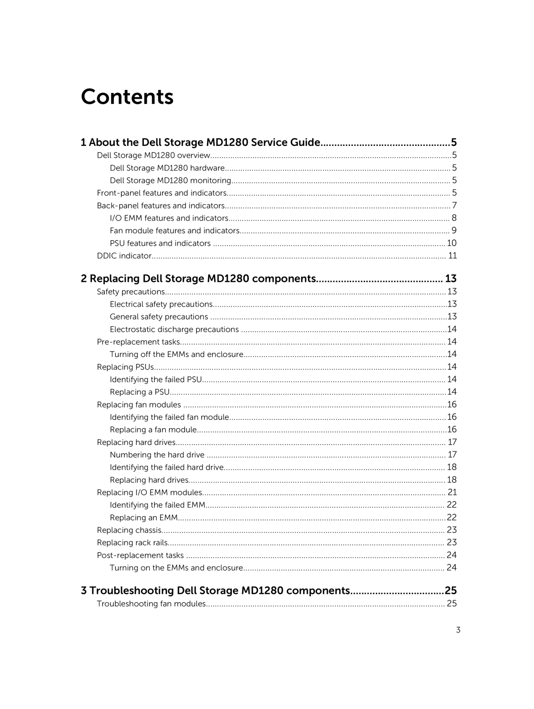 Dell MD1280 manual Contents 