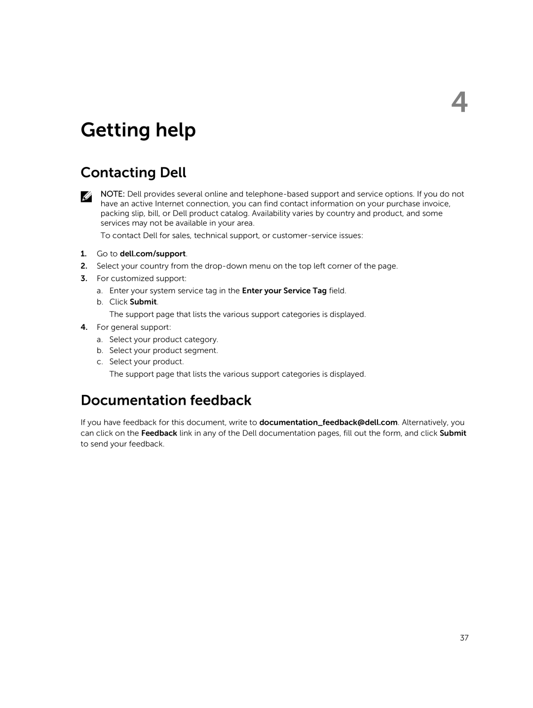 Dell MD1400 manual Contacting Dell, Documentation feedback 